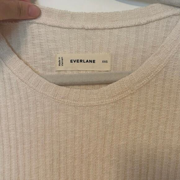 Everlane The Rib Knit Cap Sleeve Midi Dress In Bone Size XXS - Picture 5 of 8